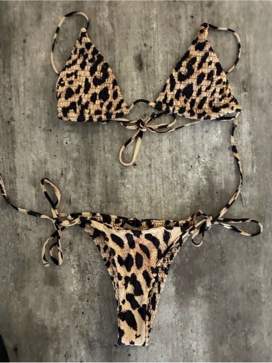 Zaful Other - ZAFUL leopard print smoked string bikini